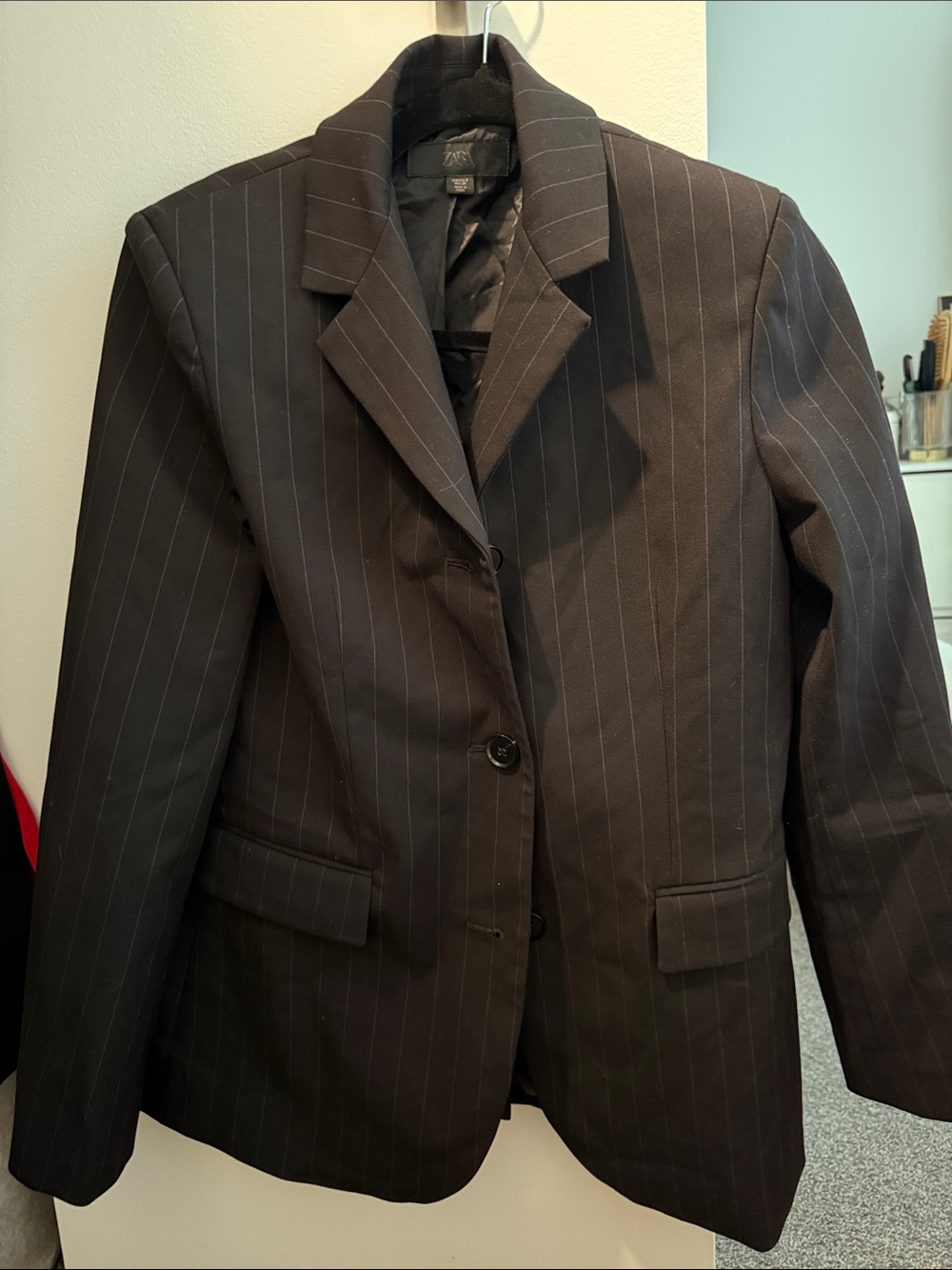 Zara Black Pinstripe Blazer